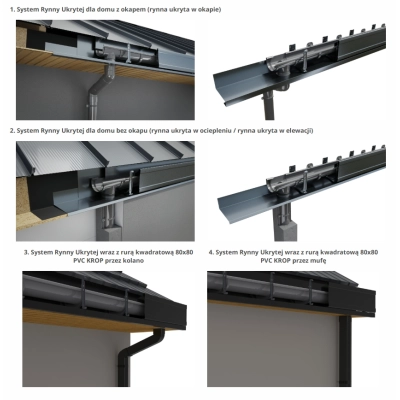 KROP RYNNA UKRYTA - Łącznik maskownicy do rynny